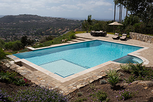 A relaxing pool with a wonderful view is always the way to go! Finished in PolishedScapes Surfside, this mountainside pool is so vibrant, you can see it for miles.